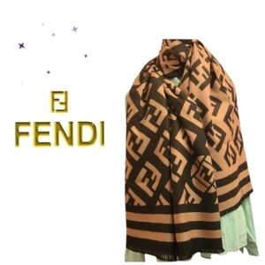 ❣️FANTASTIC XL/NWOT Fendi Zucca Cashmere Scarf/Blanket🎈+GIFT🌀